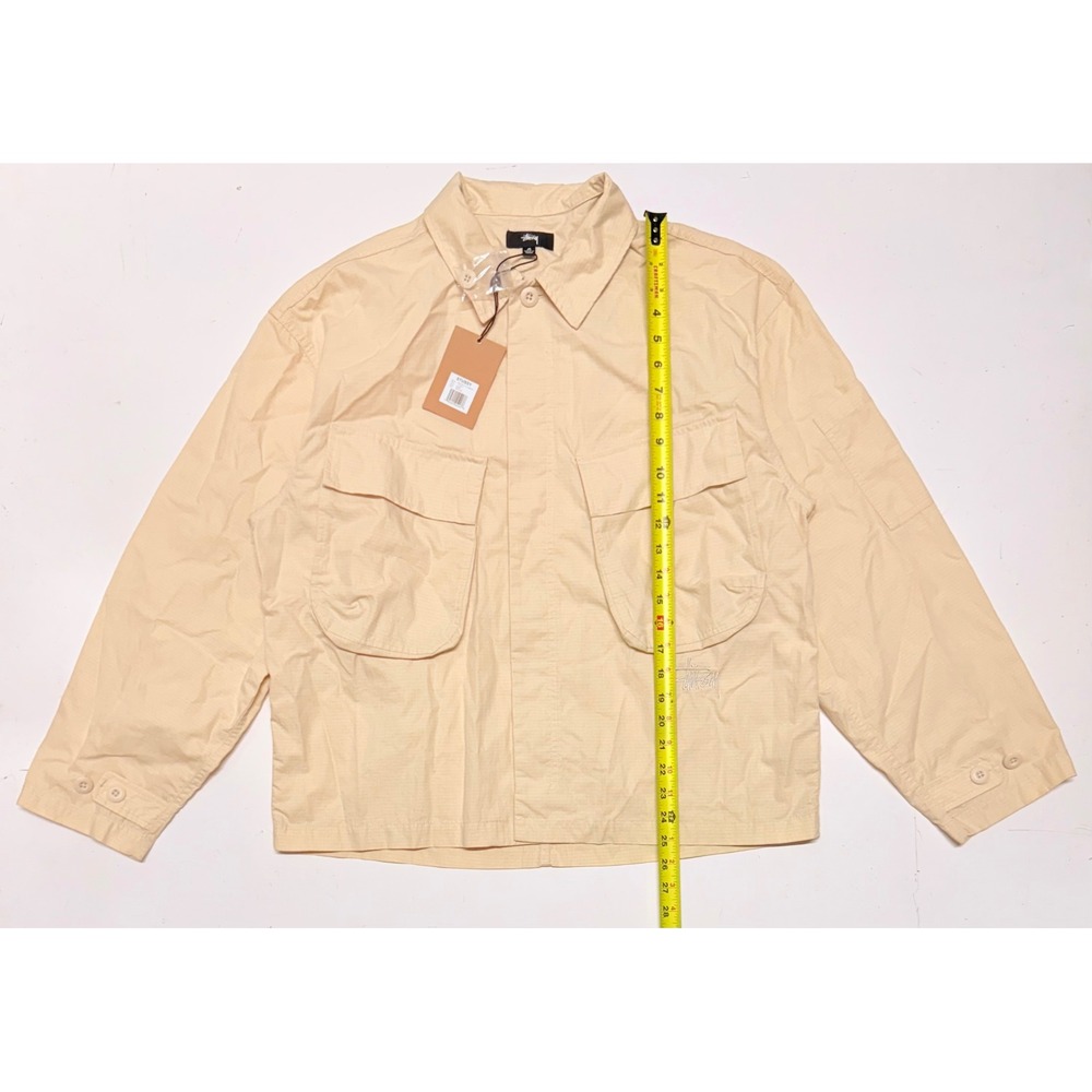 Stussy Military Overshirt Button Up Long Sleeve‎ Men's Medium Bone Ripstop